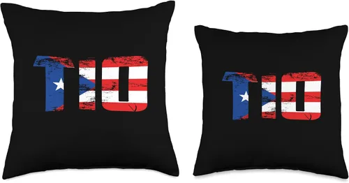 Vista 3 de Puerto Rico Flag Shirt Gifts For Men Women Kids TIO Rico Flag Pride Day - Almohada para hombre puertorriqueño, 16 x 16 pulgadas, multicolor