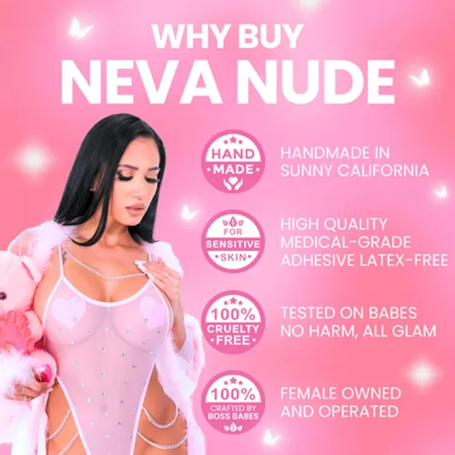 Vista 2 de Neva Nude Nipztix Pasties - Fundas para pezones para festivales, raves y lencería, adhesivo de grado médico, a prueba de sudor, fabricado en Estados