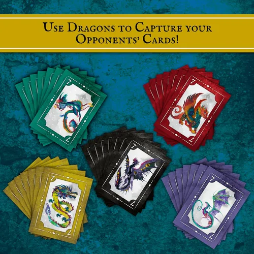 Vista 6 de Juego de Cartas de Dragones Mágicos - ¡Nuevo! - Captura de Cartas, Juego Familiar de Dragones Juegos de Cartas Divertidos para Adultos