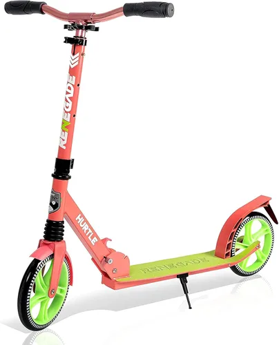 Vista 14 de Hurtle Renegade Kick Scooter for Kids, Teenagers & Adults - 2-Wheel Folding Scooter with Adjustable T-Bar Handlebar - Alloy Anti-Slip Deck