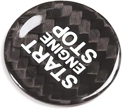 Vista 3 de Para Land Rover Real Carbon Fiber Car Engine Start Stop Switch Botón Cover Trim (Negro)