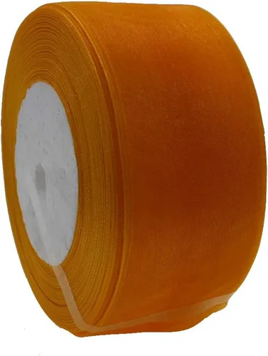 Vista 7 de Cinta de organza de 1 pulgada, 50 yardas, cinta transparente brillante para envolver regalos, decoración y manualidades (1 pulgada, 625039 negro)