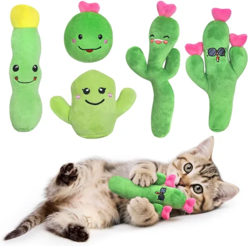Vista 8 de 5 piezas de juguetes para gatos con hierba gatera, bola suave para gatos de interior masticar
