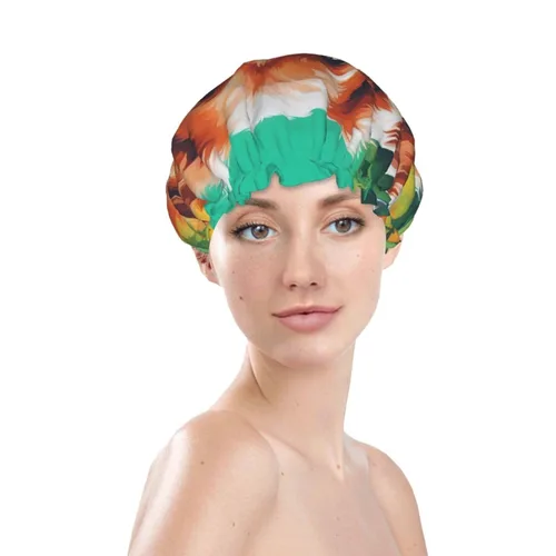 Vista 3 de A Cute Dog Reusable Double Layer Waterproof Shower Cap With Elastic Cord For Home Cleaning Facial Care Shower