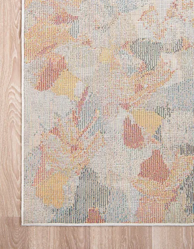 Vista 9 de Tapete Unique Loom colección Jardin para múltiples áreas, abstracta, vibrante, Polipropileno, Multicolor/Amarillo