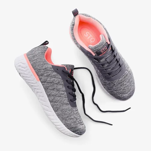 Vista 8 de STQ Zapatos de senderismo para mujer, zapatos de tenis ligeros con cordones