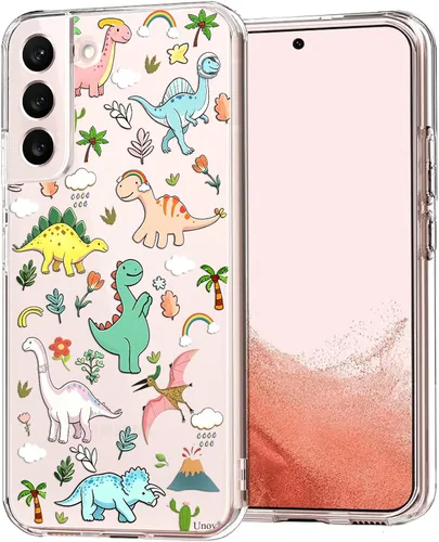 Vista 12 de Unov Funda para Galaxy S22, transparente con diseño, ajuste delgado, buen agarre, funda de teléfono en relieve, cubierta protectora a prueba de Gato