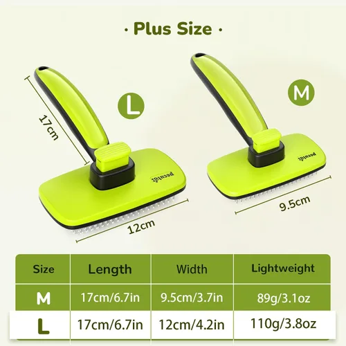 Vista 8 de Pecute Cepillo de limpieza automática para perros y gatos, cepillo ligero para perros para eliminar el pelo y masajear, cepillo para gatos que