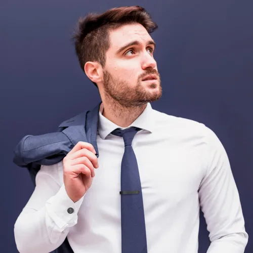 Vista 4 de BodyJ4You 4 gemelos, barra de corbata, clip para dinero, letra inicial del alfabeto A-Z - acero inoxidable para hombre, camisa de corbata