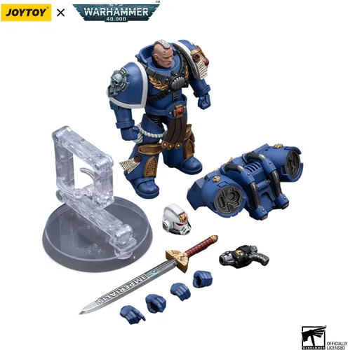 Vista 10 de Warhammer 40K: Ultramarines Vanguard Veteran Sergeant Figura de acción a escala 1:18