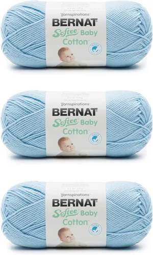 Vista 42 de Bernat Softee Baby Cotton Aqua Mist - Ovillo de lana para bebé, paquete de 3 unidades de 4.25 onzas, mezcla, 3 DK (ligero), 254 yardas