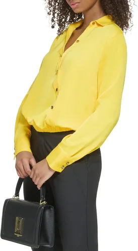 Vista 2 de KARL LAGERFELD Women's Everyday Logo Oversize Blouse