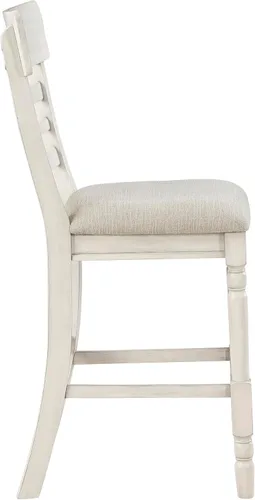 Vista 6 de Lexicon Héloïse - Silla de altura de mostrador (juego de 2), color blanco antiguo