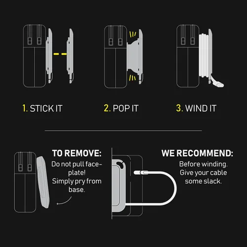 Vista 8 de Reel The Side Kick Organizador de Cables Plegable con Adaptador de Ángulo Recto USB-C Compatible con Cables de Carga de MacBook y PC y Gestión