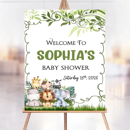 Vista 17 de Letrero de bienvenida personalizado de ciervo dorado para baby shower, decoración temática de bosque, decoración de fiesta de bebé, letrero