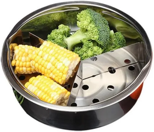Vista 9 de Steamer Basket Rack Set, Insert Divider 21cm Stainless Steel