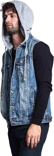 Vista 6 de Victorious Rocker Denim Jean Chaleco Chaqueta