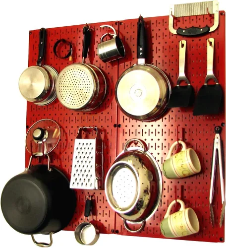 Vista 41 de Wall Control Organizador de Tablero Perforado de Cocina Estante de Almacenamiento de Ollas y Sartenes Kit de Organización con Tablero Perforado