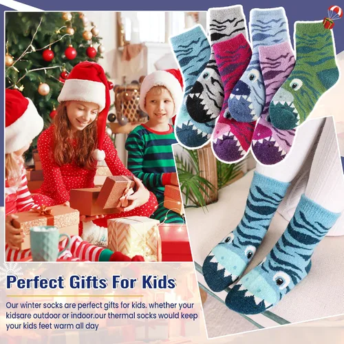 Vista 35 de Eocom 6 pares de calcetines de invierno cálidos de lana para niños y niñas