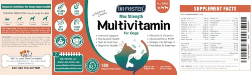 Vista 9 de Multivitamínico para perros, vitaminas y suplementos para perros, multivitamínico para perros con glucosamina, probióticos y Omega 3