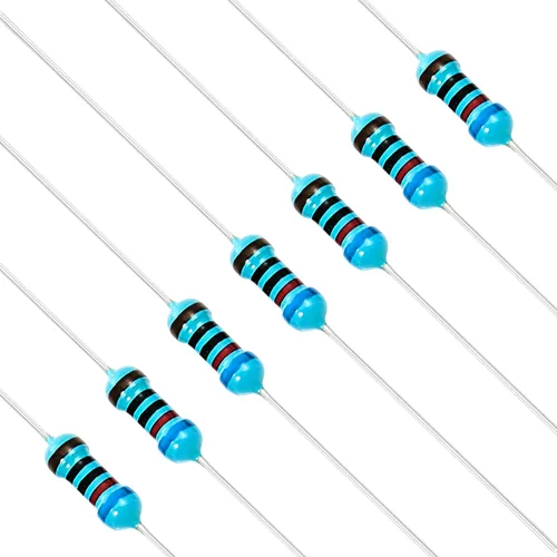 Vista 79 de Chanzon 100 piezas 1 Ω ohm Resistencia 1/4 W (0.25 W) Resistencia fija de película metálica 0.01 ±1% Tolerancia 1R MF Resistencias de agujero