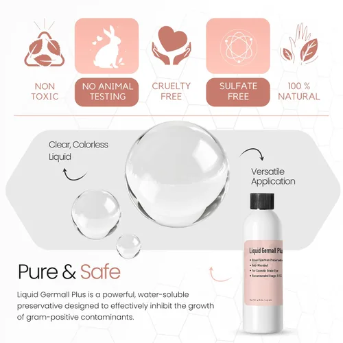 Vista 8 de Germall Plus - Conservante natural - Líquido transparente - Excelente conservante de amplio espectro compatible con la mayoría de los ingredientes