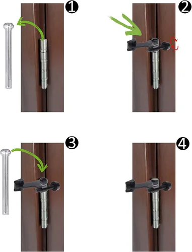 Vista 3 de Kare & Kind 4 topes de puerta con bisagra de níquel, topes de puerta para bisagra, con puntas protectoras para parachoques, fáciles de instalar