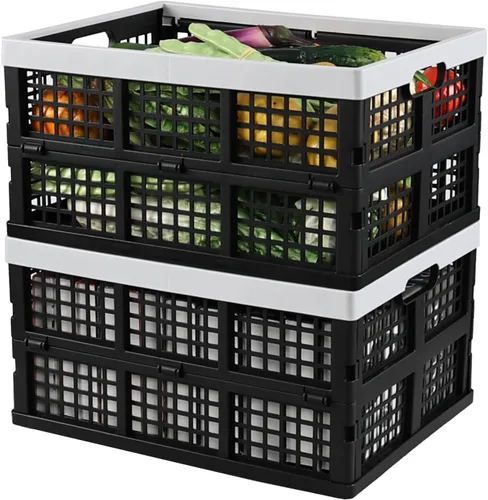 Vista 10 de Cajones de almacenamiento plegables de 16 litros/cesta de almacenamiento apilable, juego de 2
