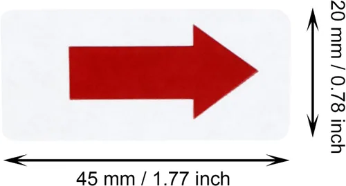 Vista 6 de Mini Skater 200 calcomanías direccionales de flecha de PVC para fijación de sellos, calcomanías adhesivas extraíbles, calcomanías adhesivas e Rojo