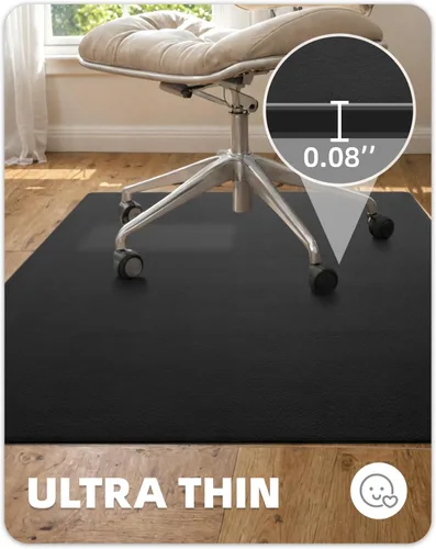 Vista 6 de Color&Geometry Tapete de cuero ultra fino antiarañazos para protección del suelo duro, 36 x 47 pulgadas, impermeable, antideslizante, reduce