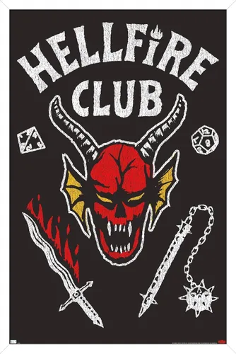 Vista 12 de Trends International - Stranger Things de Netflix: Temporada 4 - Póster de pared de Hellfire Club, 14.725 x 22.375 pulgadas, versión con marco