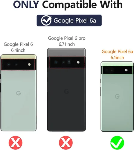Vista 2 de Funda diseñada para Google Pixel 6A, funda para Pixel 6A 5G, grado militar, resistente, a prueba de golpes, funda protectora de cuerpo completo