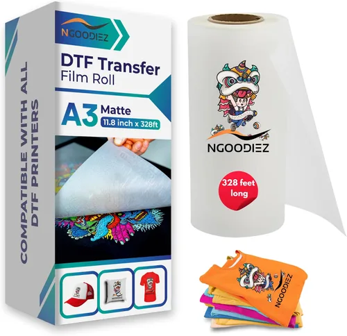 Vista 9 de NGOODIEZ Hojas de película de transferencia DTF A4 de 8.5 x 11 pulgadas, 25 hojas, papel DTF prémium para impresora DTF, revestimiento brillante