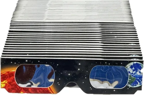 Vista 13 de Bookishbunny 50 pares solares de los espectadores del eclipse de las gafas de papel de la visión del sol ISO certificó diversos patrones