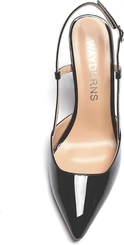 Vista 3 de WAYDERNS - Zapatos de tacón alto con hebilla para mujer