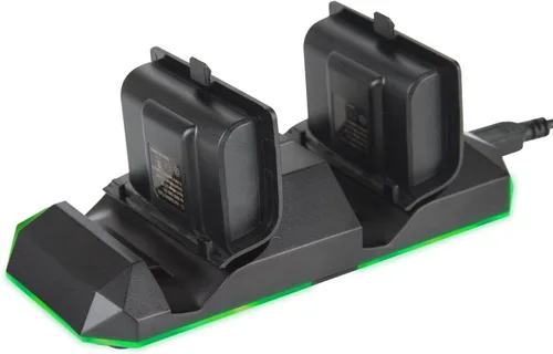 Vista 3 de megadream Gaming Docking Station Dock de Carga con batería recargable Dual 300mAh External Pack Charge Cable Indicador LED de carga para Microsoft