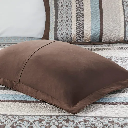 Vista 8 de Madison Park Princeton - Juego de colcha reversible acolchada, reverso sólido de verano transpirable, capa de ropa de cama ligera para todas