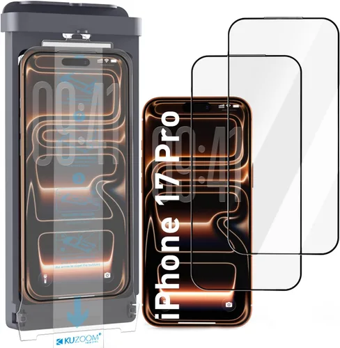 Vista 9 de KUZOOM Protector de pantalla para iPhone, paquete de 2 (negro, iPhone 17 Air)