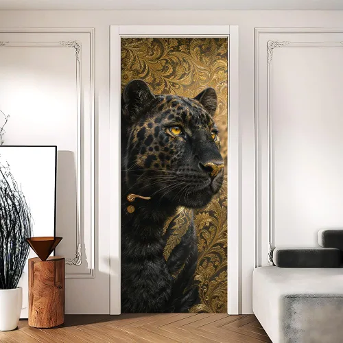 Vista 30 de Enchanted Secret - Mural para puerta de jardín, despegar y pegar, cubiertas decorativas de puerta de arco floral talladas vintage, adhesivo