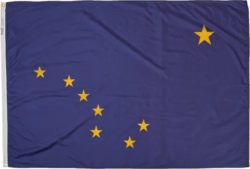 Vista 6 de Annin Flagmakers Bandera del estado de Alaska fabricada en Estados Unidos según las especificaciones de diseño oficiales del estado, 2 x 3 pies