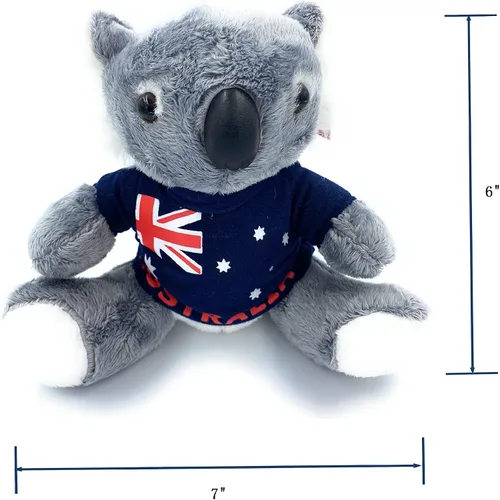 Vista 2 de Koala - Oso de koala de peluche de 6 pulgadas con camiseta, regalo de recuerdo australiano súper suave
