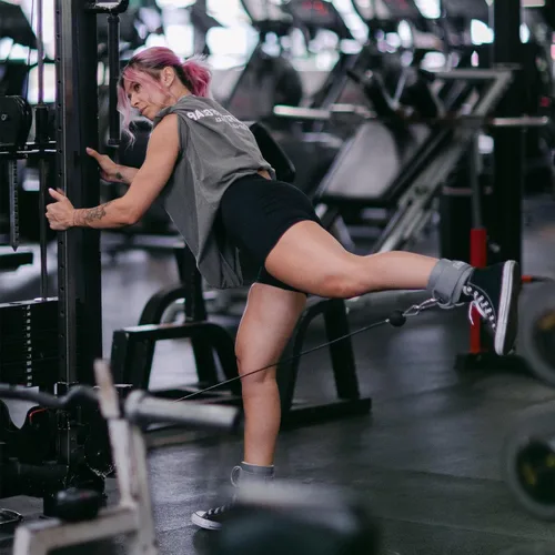 Vista 6 de UPPPER Correas de tobillo para máquinas de cable (par) – Accesorio de puño de cable acolchado ajustable para gimnasio, doble anillo en D, calidad