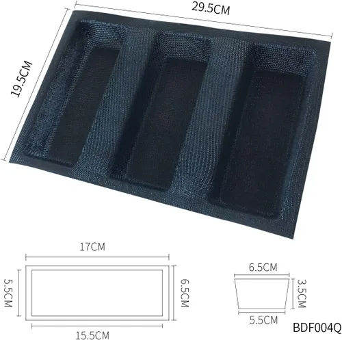 Vista 2 de Formas de pan de silicona de malla moldes de pan de forma cuadrada Bandeja de panadería antiadherente Pan de fibra de vidrio recubierto de silicona