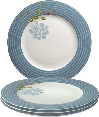 Vista 2 de Laura Ashley Heritage Collectables Heritage - Juego de platos llanos de 10 pulgadas en caja de regalo, 4 platos de cerámica de porcelana, aptos