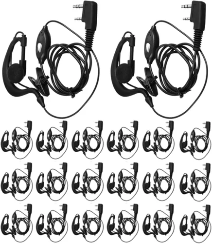 Vista 10 de 10 pares de auriculares para walkie talkie con micrófono de 2 pines, micrófono de auricular para radio bidireccional, auricular de un solo cable