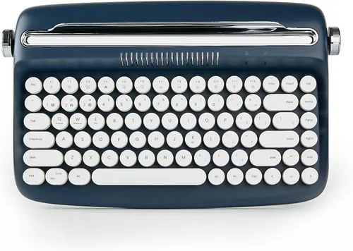 Vista 11 de YUNZII ACTTO B303 Wireless Retro Typewriter Bluetooth Keyboard(Baby Pink) Conexión estable de Bluetooth, tiempo de espera largo, con soporte