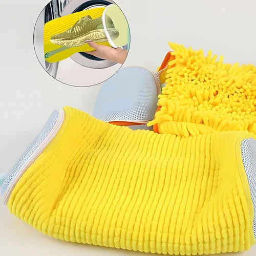 Vista 9 de Bolsa para lavadora de zapatos Sole suds Magic Bag Bolsa de lavandería para zapatos (2 piezas, amarillo)