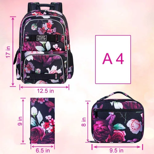 Vista 4 de Mochila para laptop, mochila escolar de 16 pulgadas, mochila universitaria, mochilas resistentes al agua para adolescentes, niñas, niños, mujeres
