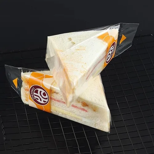 Vista 3 de 200 envoltorios de plástico para sándwiches, contenedores desechables transparentes para sándwich, caja de cuña, embalaje triangular para panadería