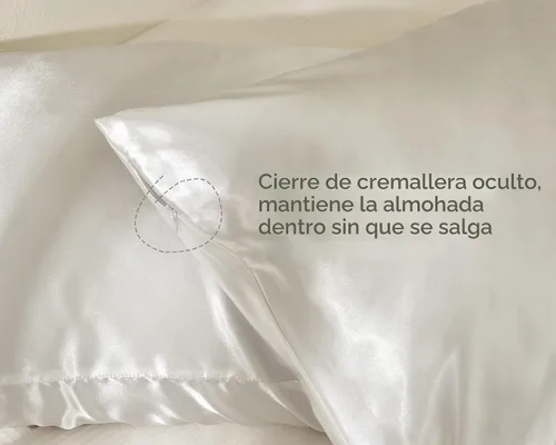 Vista 5 de Yanibest Paquete de 2 fundas de almohada de satén, para cabello y piel con Aa-blanco